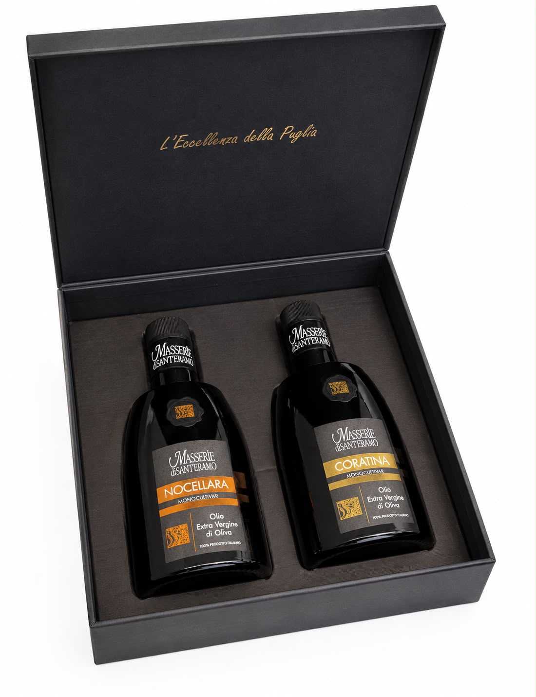 Monocultivar Gift Box – Limited Edition - Reinsortige Olivenöle Nocellara & Coratina
