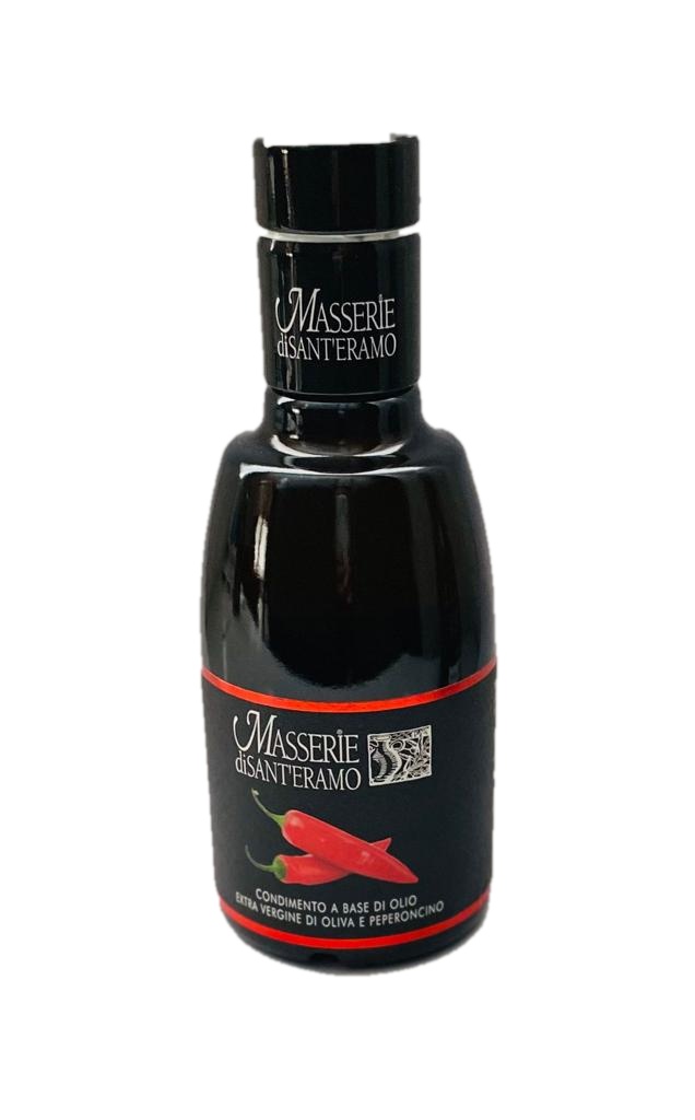 Aromatisiertes Olivenöl mit Peperoncino (Chili-Pfeffer)